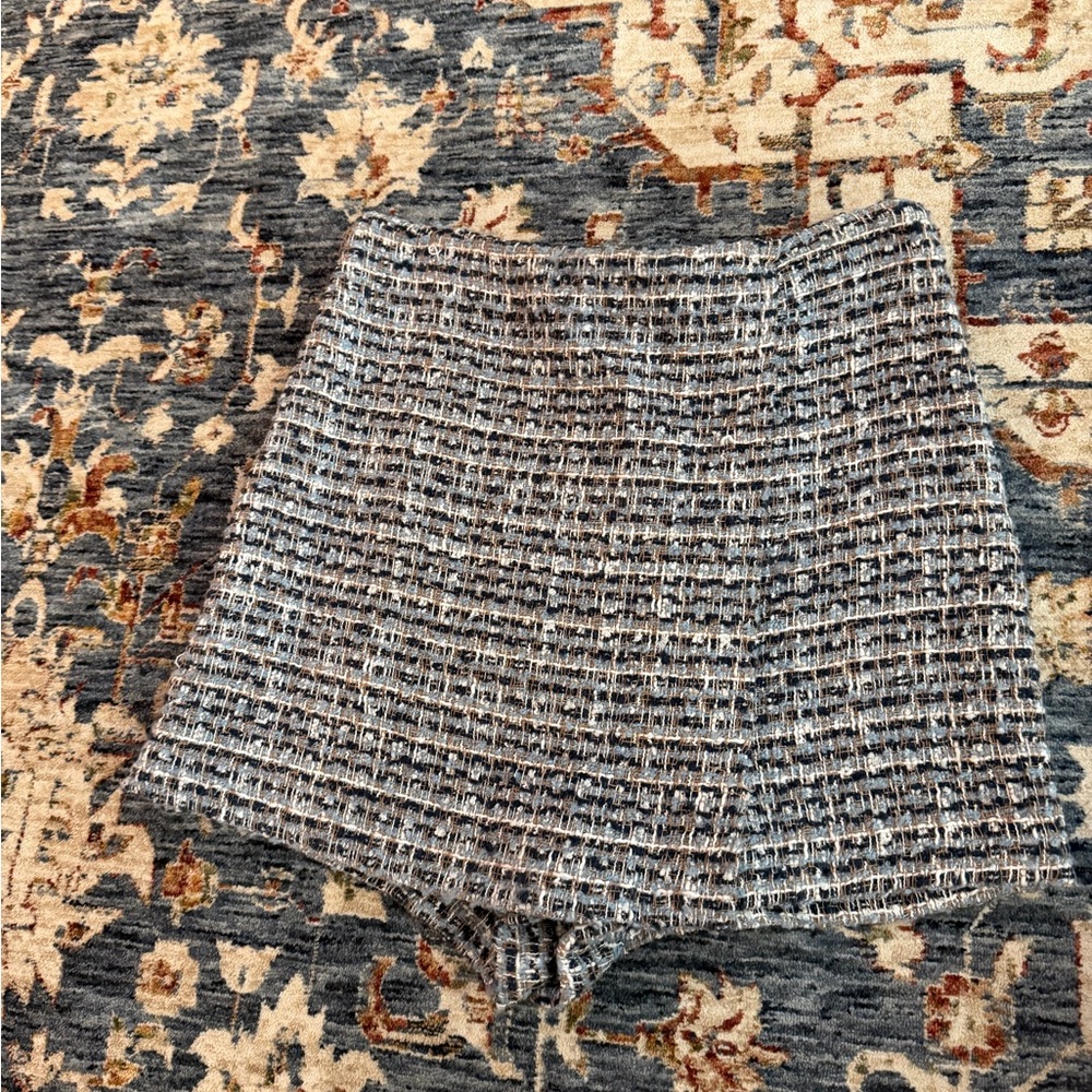 Zara Blue Gray Tweed Mini Skort